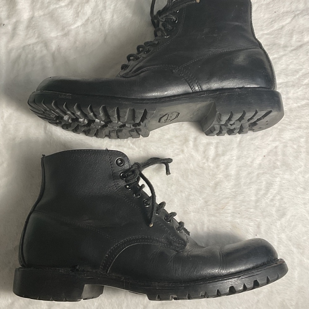 Black Leather military boots
